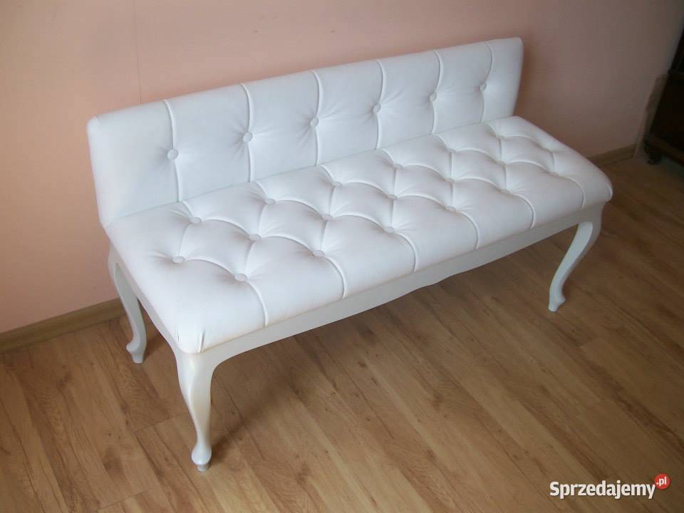 Ławka Glamour z oparciem pikowana AKANT 69cm Ławki Gierałtowiczki