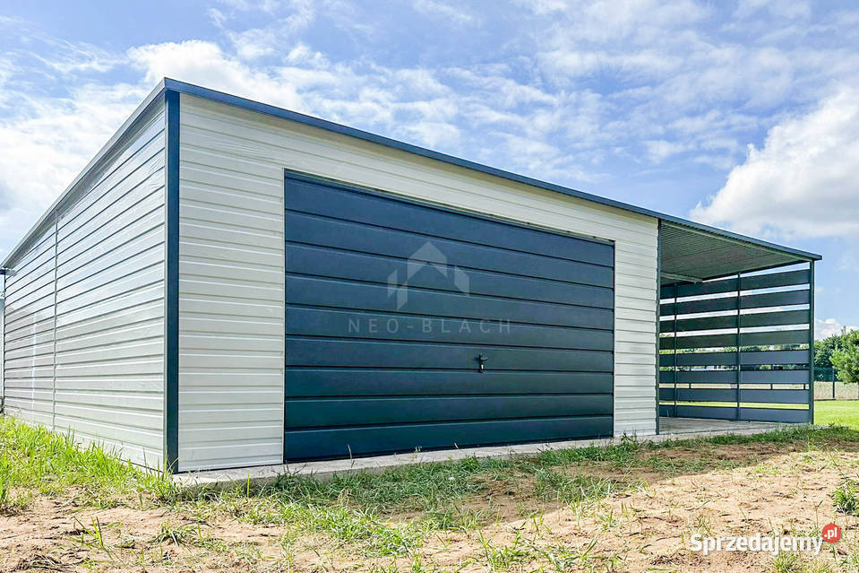 Garaż Blaszany 45x6m Wiata 4m Brama Uchylna