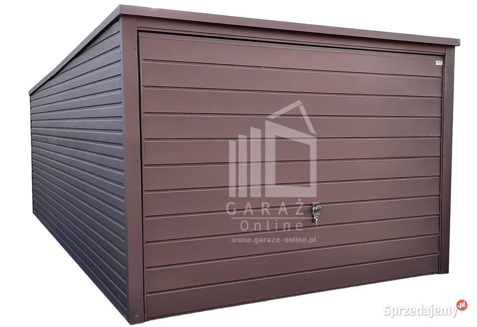 GARAŻ BLASZANY 3m x 6m poziom spad tył Brama blacha Kraków