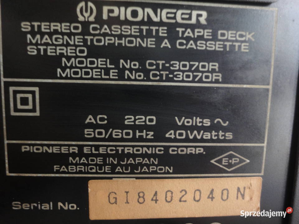 Pioneer CT3070R Magnetofon kasetowy Kraków