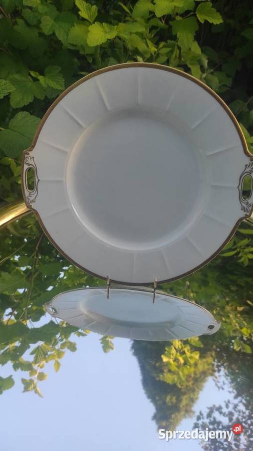 HUTSCHENREUTHER SELB DUŻA PATERA Z UCHWYTAMI Porcelana i szkło Pabianice