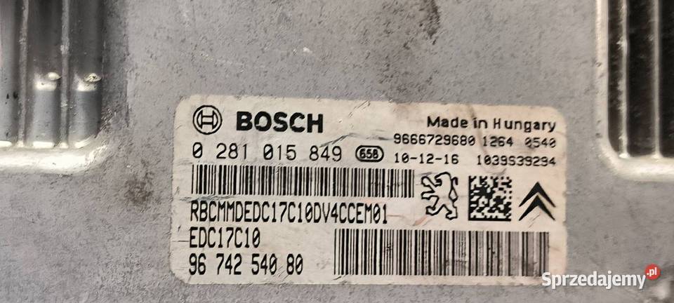 KOMPUTER SILNIKA ECU PEUGEOT 207 0281015849 Lipno