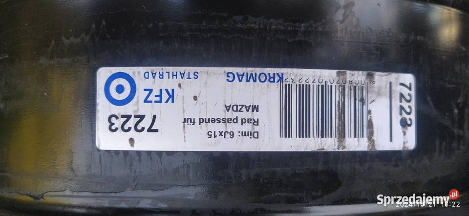 Felgi Kola15 5x1143Mazda ORYGINALNE małopolskie Wężerów sprzedam