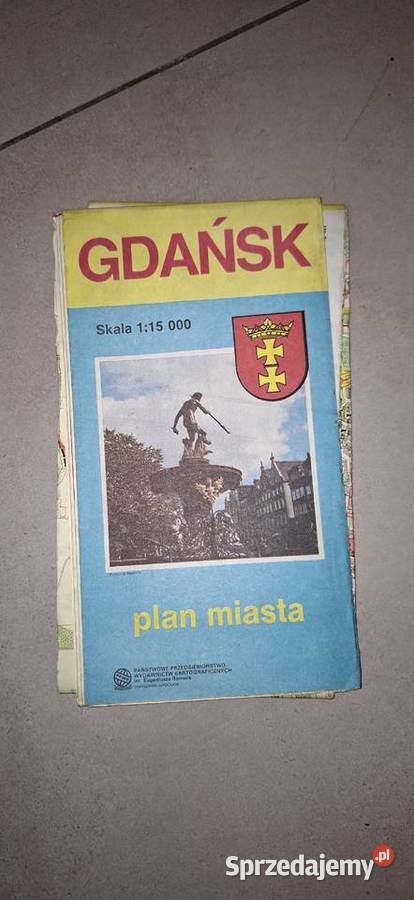 Unikatowy plan miasta Gdańska z 1989 oryginalna Łęczyca sprzedam