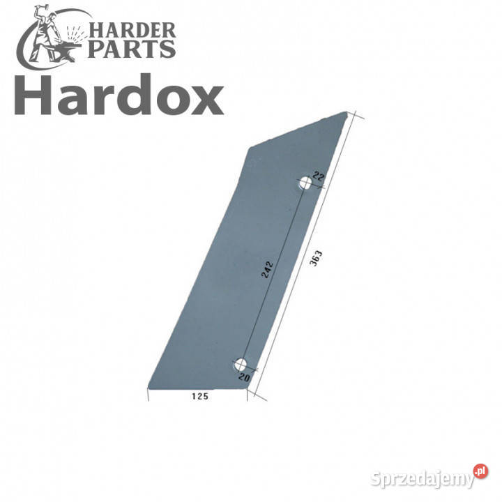 Pierś HARDOX 173321L części do pługa GREGOIRE Suwałki