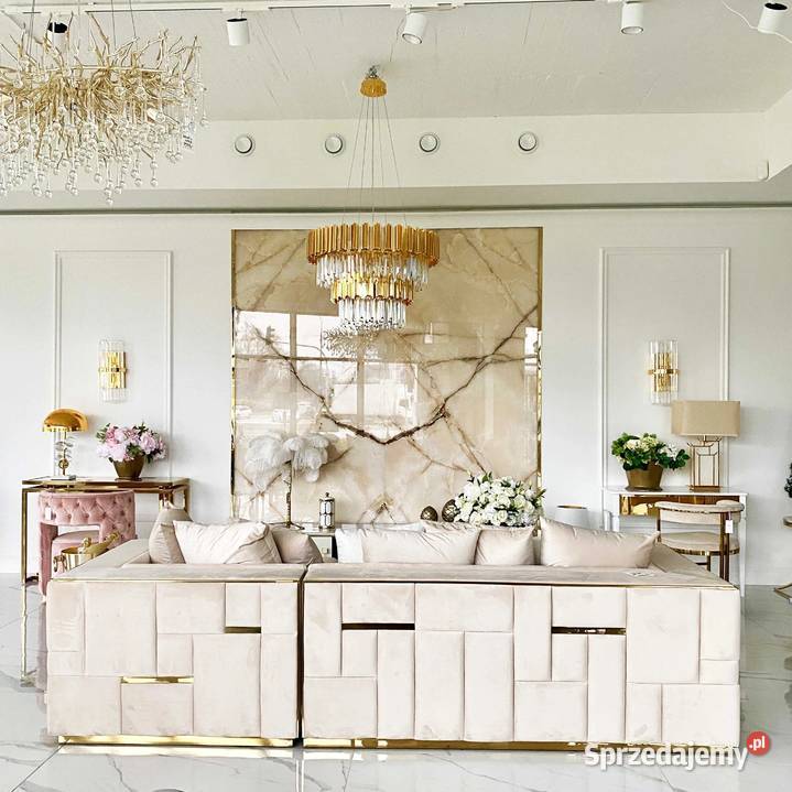 Złoty Żyrandol Kryształowy Empire XL Glamour Warszawa