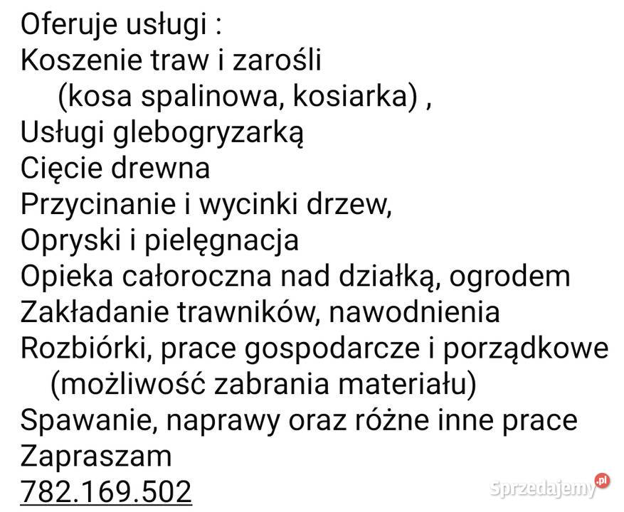 Ogrody działki koszenie cięcie przycinki kopanie Pawłowice