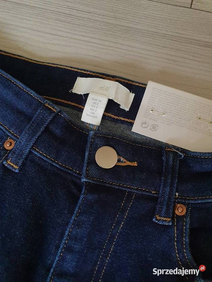 HM Jeansy skinny granatowe nowe 34 sprzedam