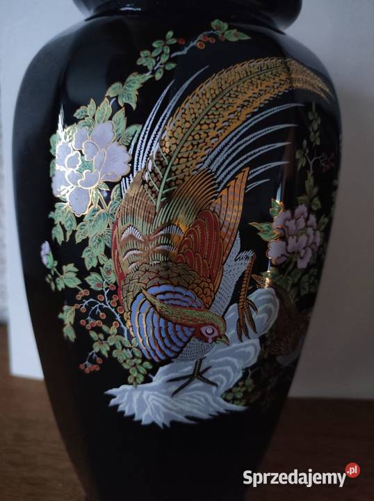 amfora wazon flakon ceramiczny z bażantem rajski Wazony Kielce