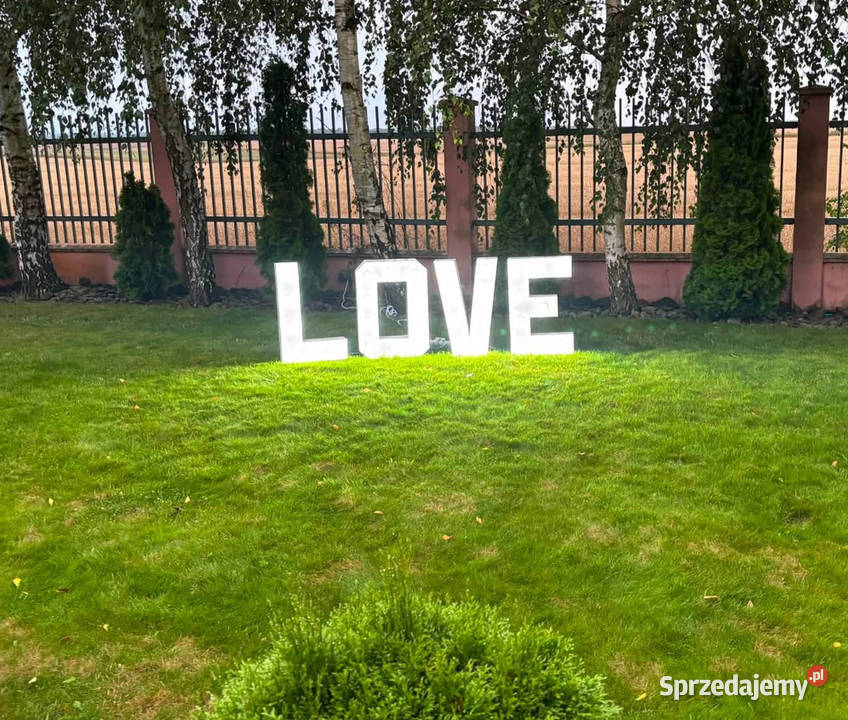 Napis led love 75 wys 200 dł wynajem lubuskie Sulechów