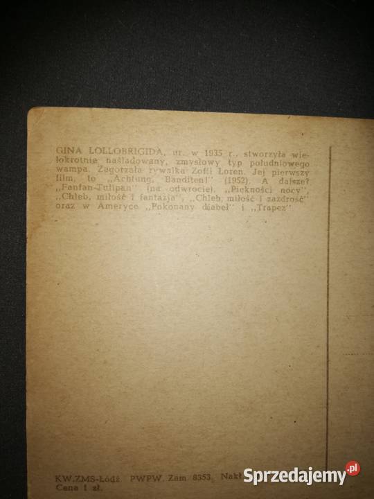 Stara Pocztówka Gina Lollobrigida