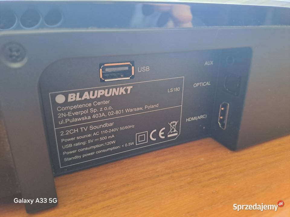 Soundbar 22 Blaupunkt LS180 100W Gwarzncja