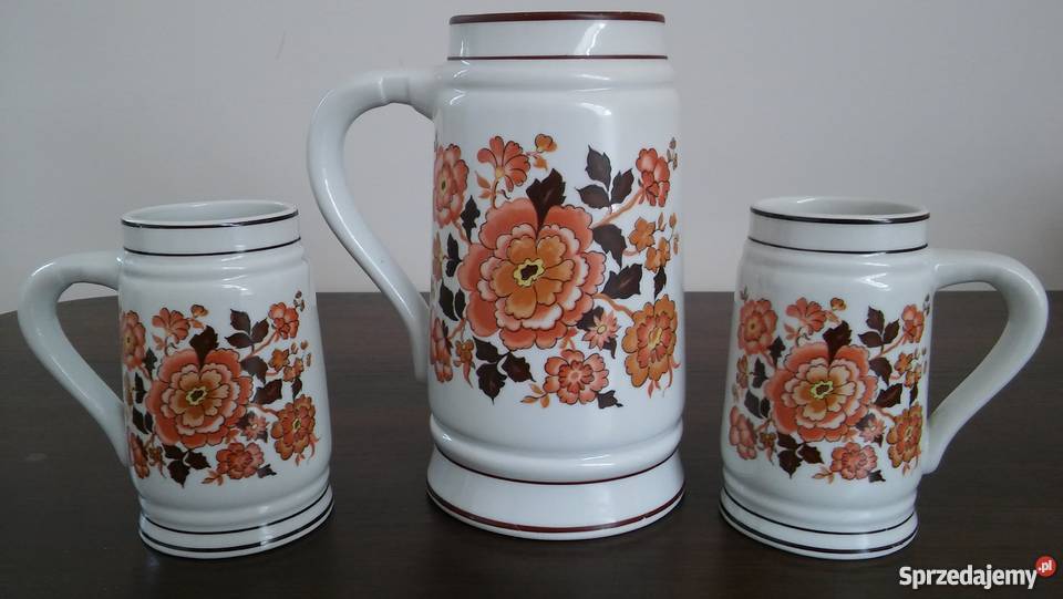 Porcelanowe kufle LIPPELSDORF 1877 GDR zestaw mazowieckie Tarczyn