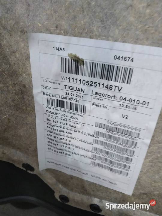 TAPICERKA BOCZEK LEWY PRAWY PRZÓD KPL VW