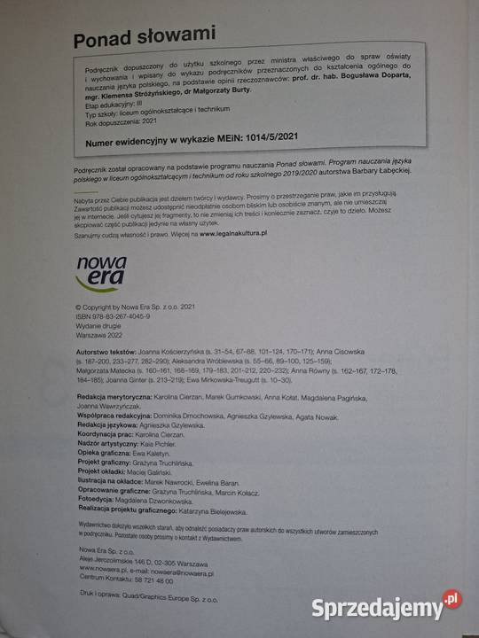 Ponad słowami 3 podręcznik cz1 Podręczniki Małkinia Górna