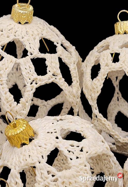 Bombki ażurowe ręcznie wykonane kpl6 beżowy Krzywaczka sprzedam