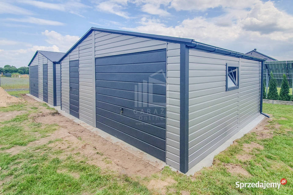 Garaż Blaszany 7x6m Brama Uchylna Drzwi Okno Krynica-Zdrój