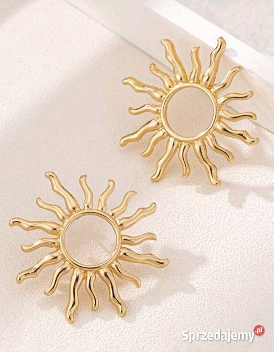 Kolczyki złote w kształcie słonecznika dolnośląskie Wrocław