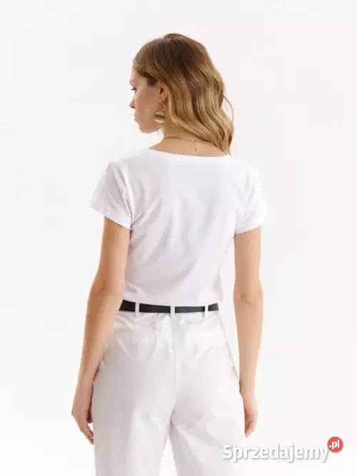 biały tshirt z nadrukiem Top Secret Olkusz sprzedam