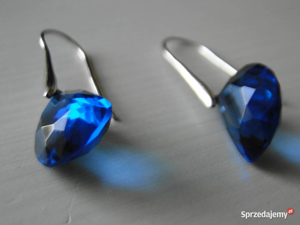Kolczyki srebro i błękitne kryształki Warszawa
