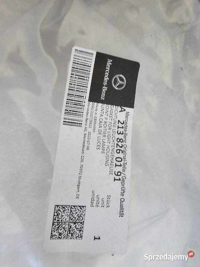MercedesBenz OE A2138260091 uszczelka reflektora Wschowa