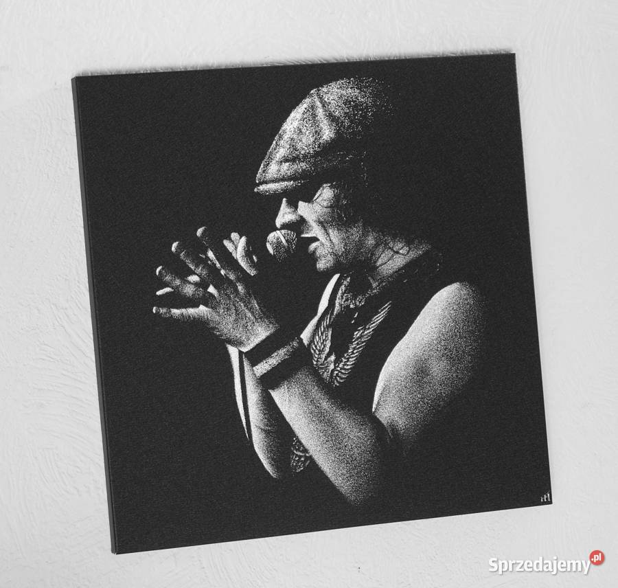 ACDC Brian Johnson Obraz Blacha Metal Grawer Sztuka współczesna Sandomierz