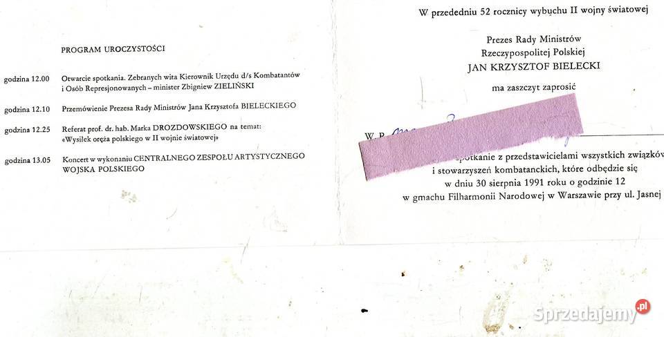 Prezes Rady Ministrów ma zaszczyt zaprosić Dyzma Szczecin sprzedam