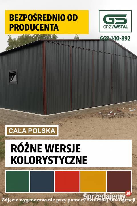 Duży Grafitowy Garaż blaszany Garaże Magazyn samodzielny Kamienna Góra sprzedam