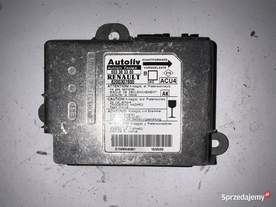 sensor airbag renault megane II wielkopolskie Ostrów Wielkopolski