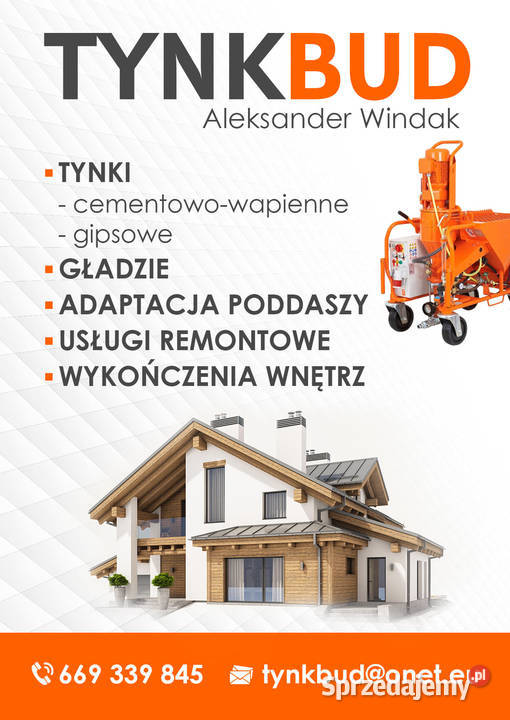 wykonam tynki maszynowe cementowowapienne małopolskie Raciborsko