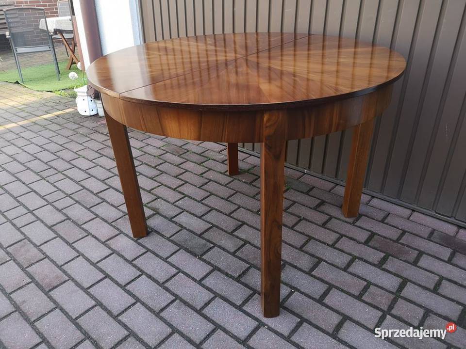 Stół ArtDeco Okrągły Orzech Rozkładany 110 Swarzędz