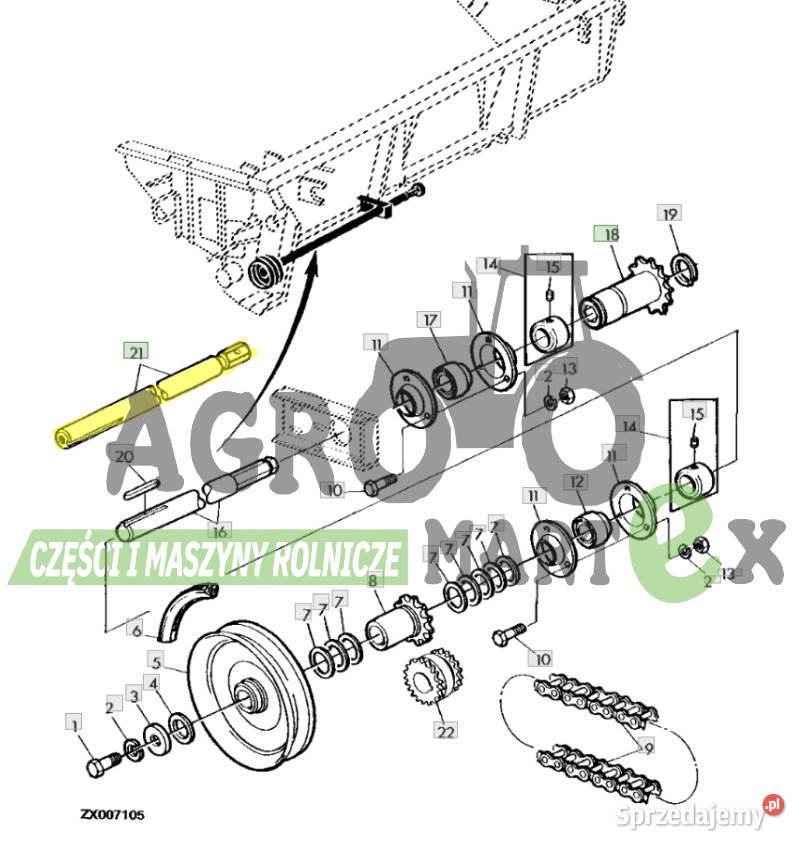 Z54055 WAŁEK NAPĘDOWY L581 JD Pozostałe dolnośląskie Wichrów