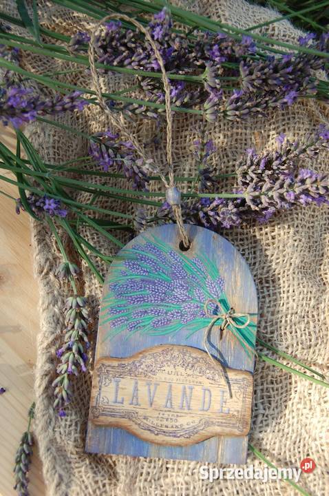Lawenda drewniana rustykalna ręcznie malowana wielokolorowy Obrazki i obrazy Lublin