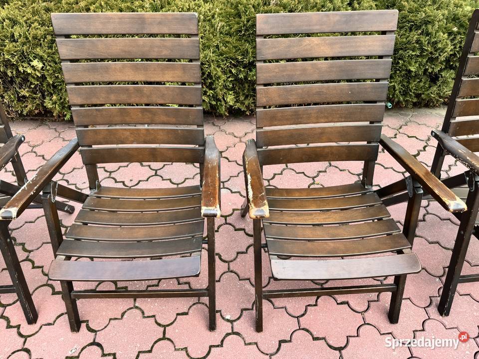 Leżak ogrodowy drewniany brązowy regulowany Dom i Ogród Garwolin