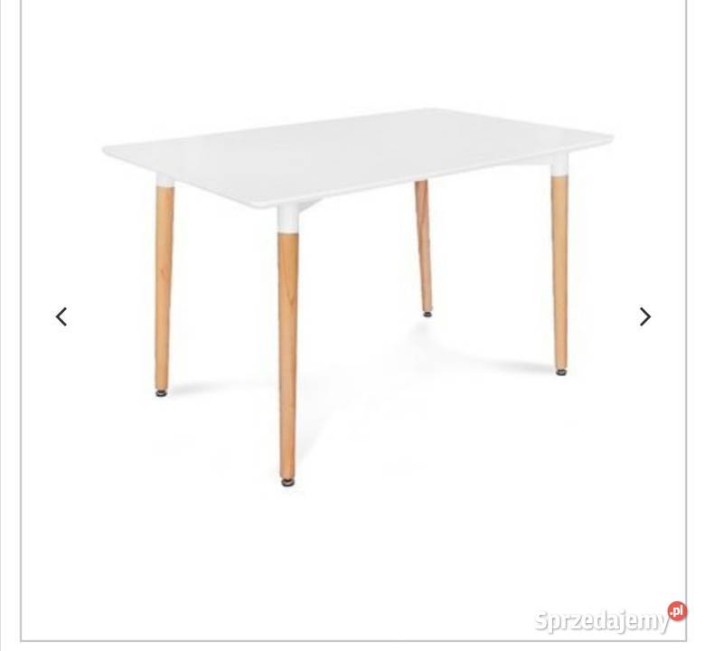 Biały stół prostokątny drewniane nogi 120 cm