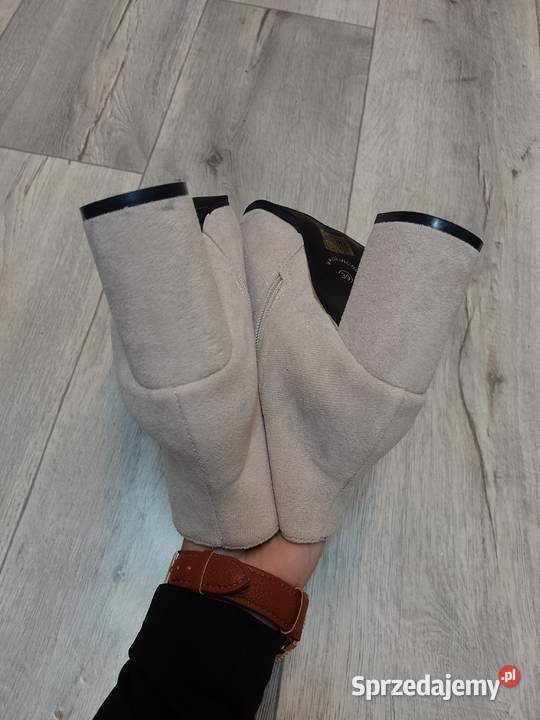 3839 Beżowe botki biznesowe Nowe 24.5cm małopolskie Kraków
