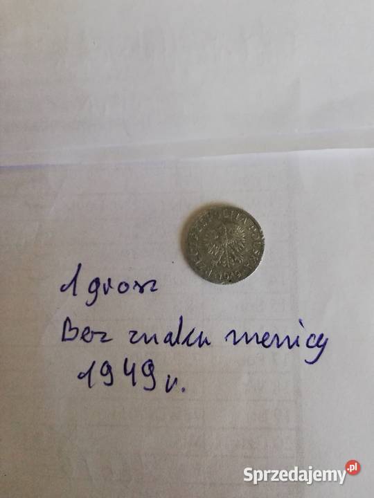 1 grosz bez znaku menicy z1949r mazowieckie Warszawa