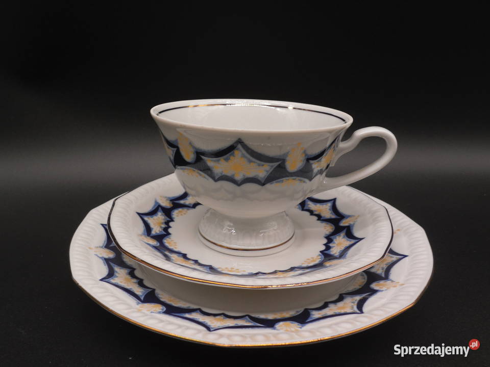 Zestaw śniadaniowy trio z porcelany Lettin Echt Porcelana i szkło Raszków