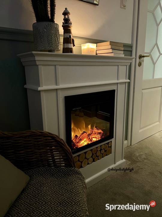 Komienk Flame wkład elektryczny Aflamo drewno biały Warszawa