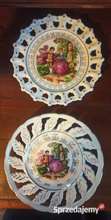 Talerz do powieszenia Sceny dworskie Sygnowany Gdańsk