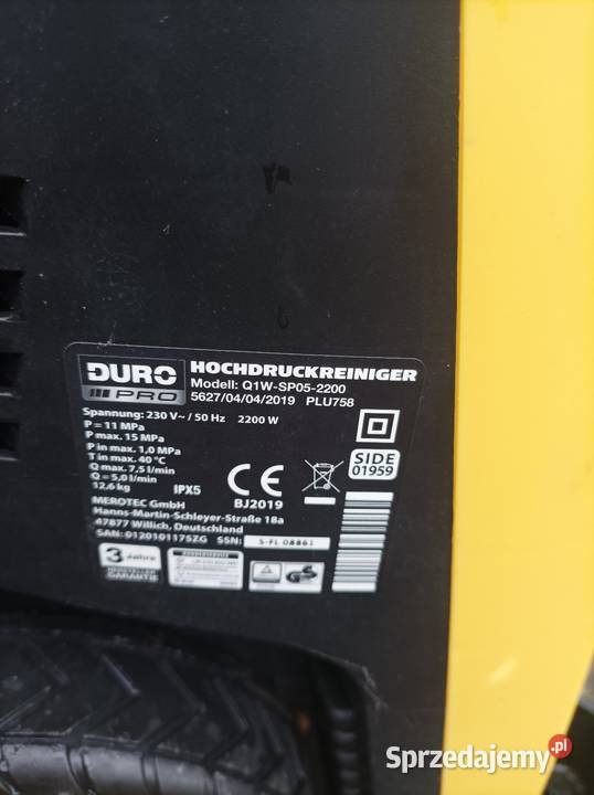 Myjka ciśnieniowa Duro Pro Sterdyń sprzedam