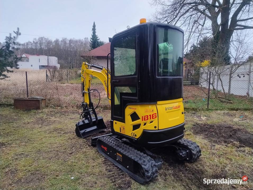 Wynajem minikoparki łyżka skarpowa hydrauliczna
