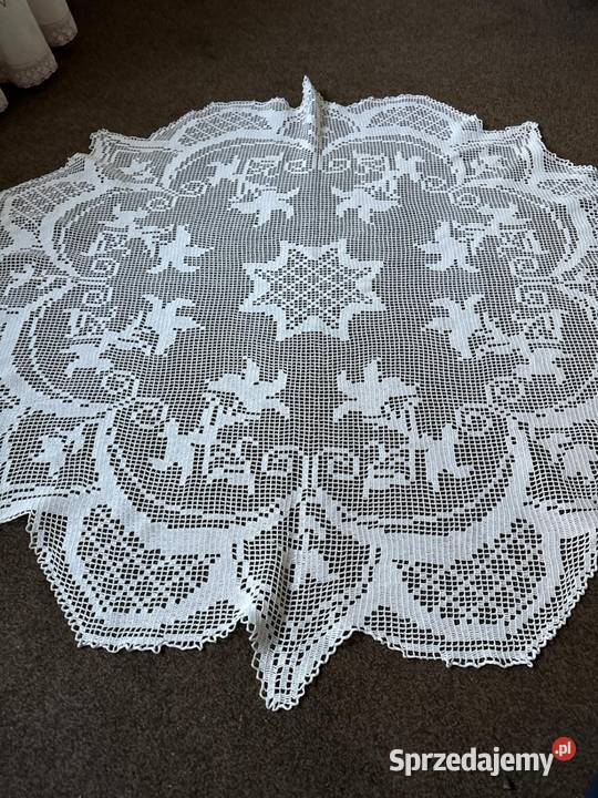 obrus okrągły szydełkowy rękodzieło Zabrze sprzedam