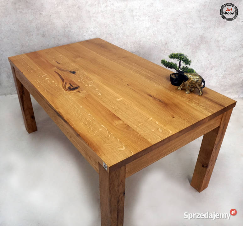 Stół lity dębowy 150x90 rozkładany dostawka 100 Nowy Sącz
