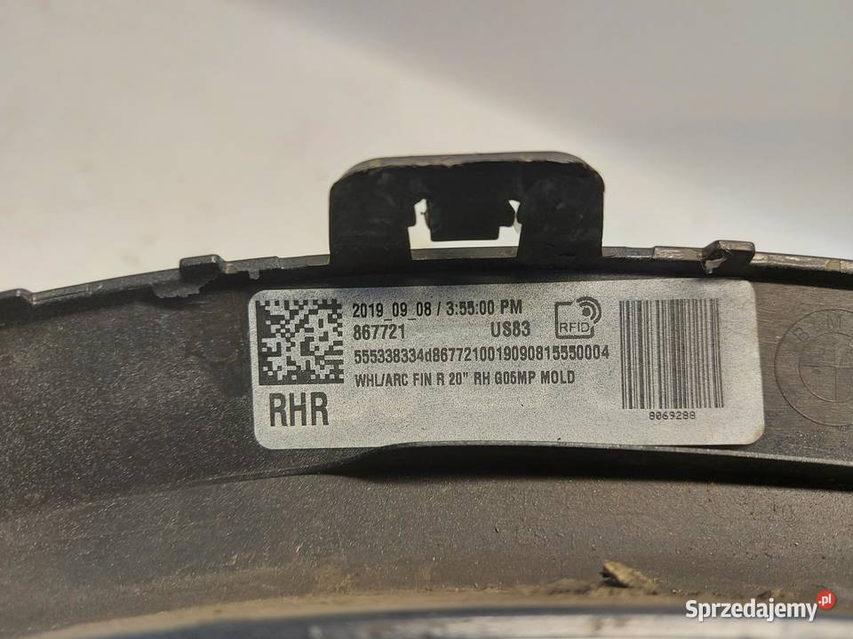 BMW G05 X5 30d 2019r LISTWA BŁOTNIKA PRAWY TYŁ