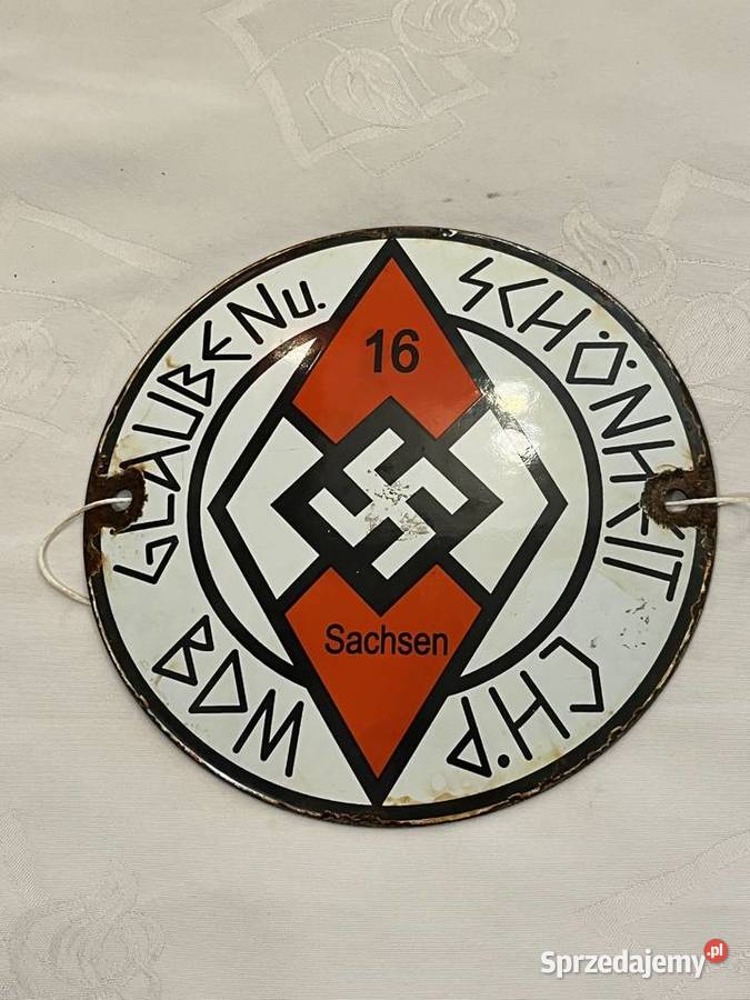 Niemiecka tablica emaliowanyGlaube und Schnheit Kraków