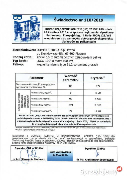 Kocioł piec co 150KW z podajnikiem na ekogroszek Częstochowa