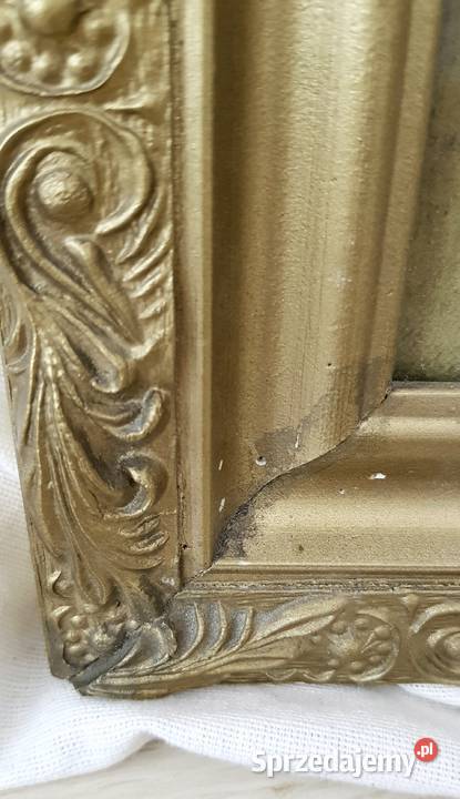 Stary duży obraz MB Częstochowskiej szkłem śląskie Ruda Śląska