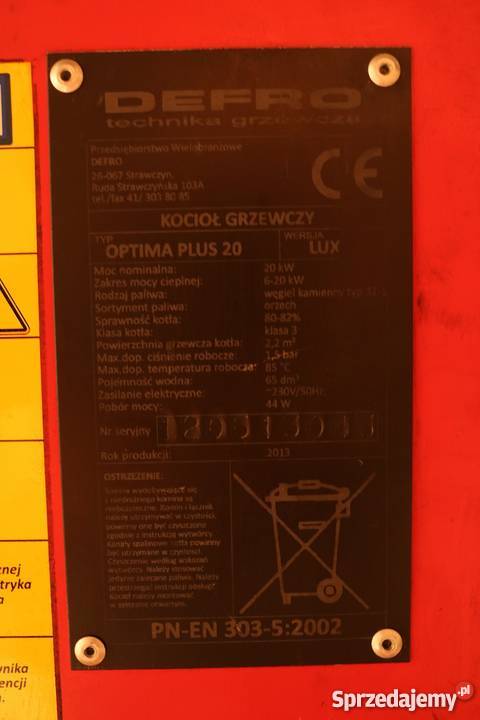 Piec węglowy DEFRO Optima PLUS 20 kW wersja LUX Kraków