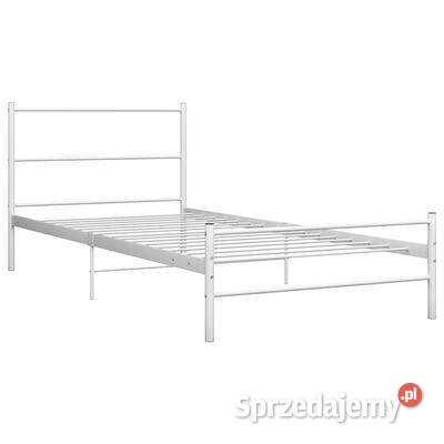 vidaXL Rama łóżka biała metalowa 90 x 200 mazowieckie Warszawa